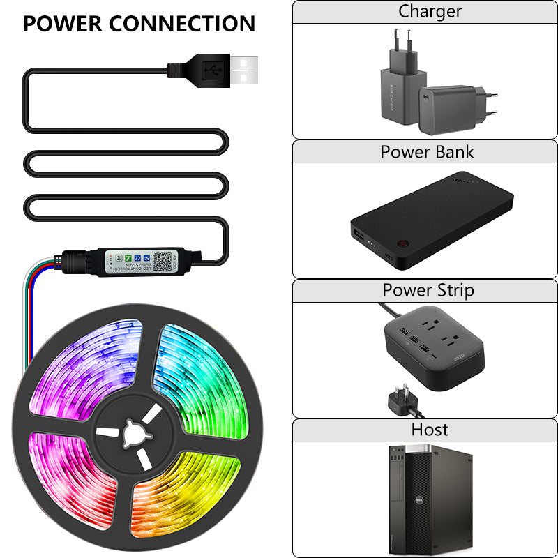 LED Strip Light USB Bluetooth RGB 5V LED